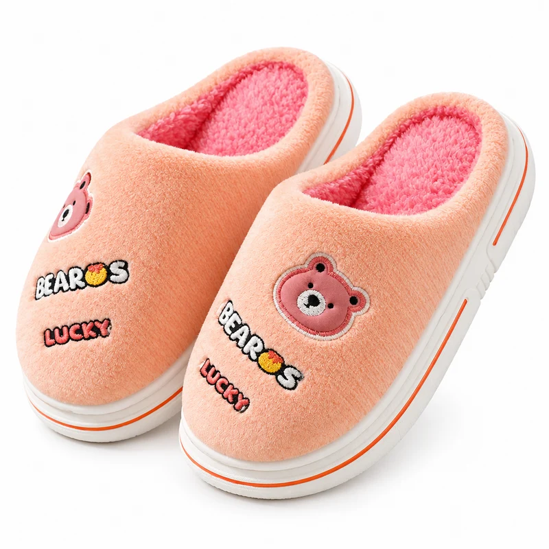 Kuschelige Plüschpantoffeln mit Cartoon-Bären – weich, stylisch und warm für Zuhause