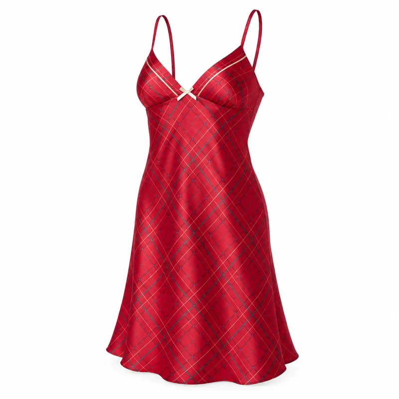 Satin-Hemdchen für Damen, Größen 8 bis 20, mit Petit-Fleur-Muster und Zierborte