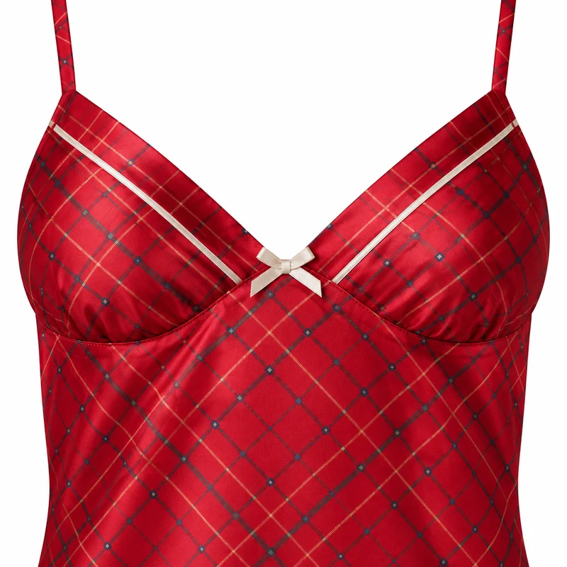 Satin-Hemdchen für Damen, Größen 8 bis 20, mit Petit-Fleur-Muster und Zierborte