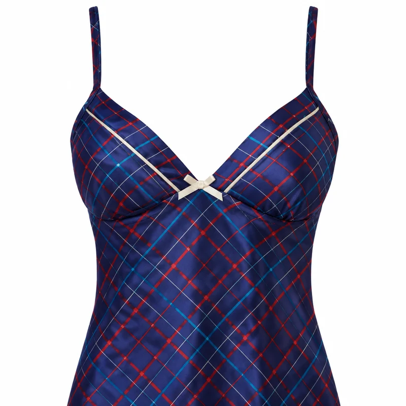 Satin-Hemdchen für Damen, Größen 8 bis 20, mit Petit-Fleur-Muster und Zierborte