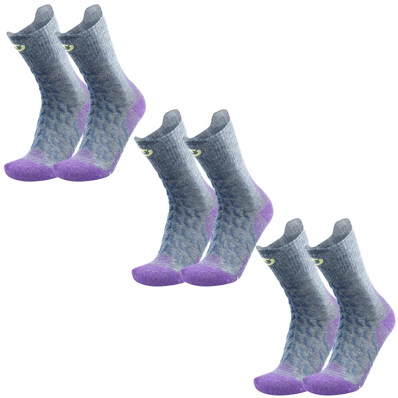 Set of 3 pairs - Hiking socks - Trekking Ultracool Linen Crew women grey/purple