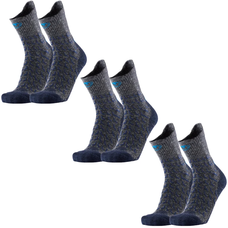 Set of 3 pairs - Hiking socks - Trekking Ultracool Linen Crew unisex grey/navy