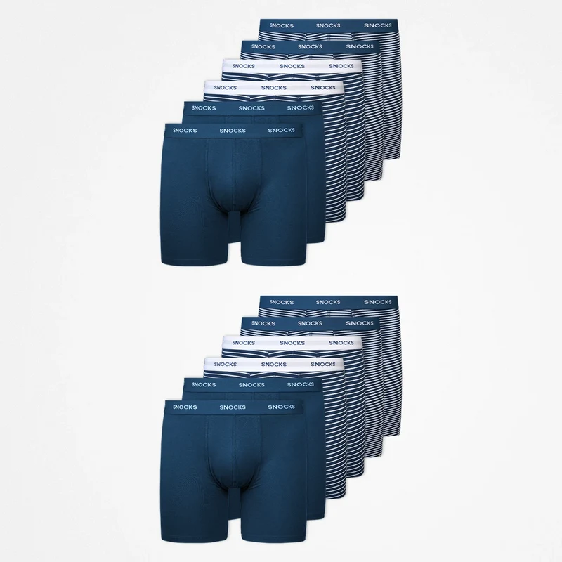 Lange Boxershorts mit Streifen | Blau