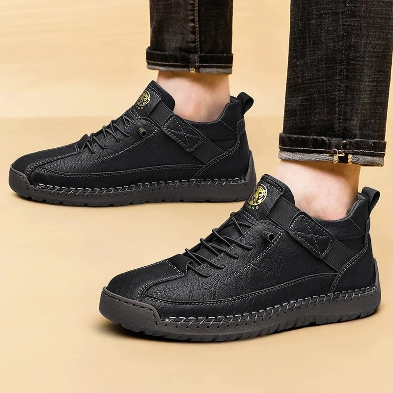 CLOHOO Handgefertigte Herren-High-Top-Freizeitstiefel – Atmungsaktive Outdoor-Stiefeletten mit erweiterten Größenoptionen