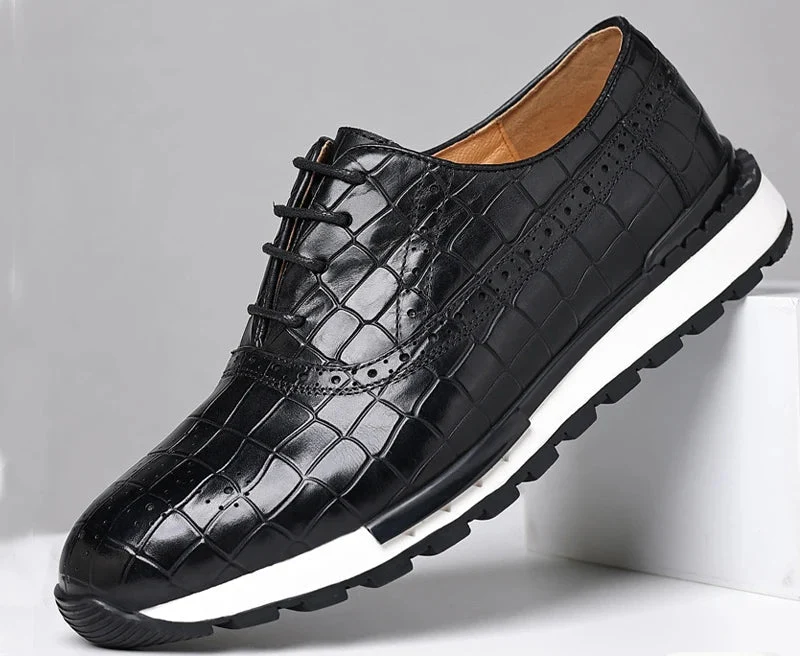 Luxuriöse Sneaker aus echtem Leder, kariertes Webmuster, Schnürschuhe, Herren-Oxford-Schuhe für Frühling/Herbst 2025