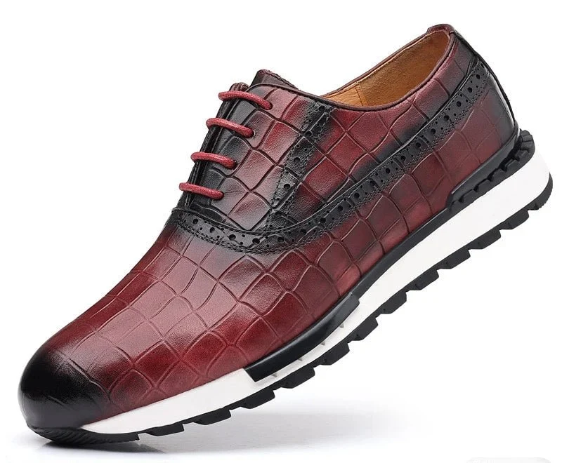 Luxuriöse Sneaker aus echtem Leder, kariertes Webmuster, Schnürschuhe, Herren-Oxford-Schuhe für Frühling/Herbst 2025