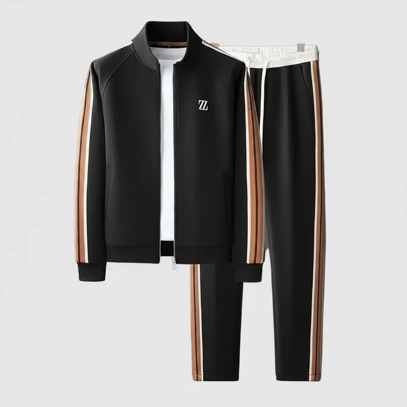 Stilvolles Herren-Set aus bestickter Jacke und Hose für einen coolen Alltagslook