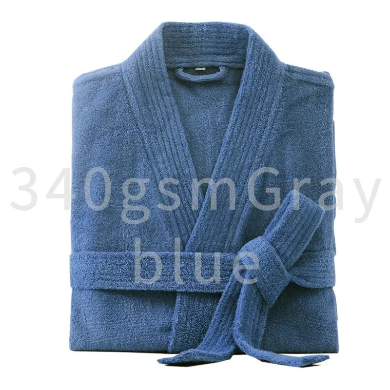 Langer Frottee-Bademantel für Herren, Kimono-Bademantel für Damen, Morgenmantel