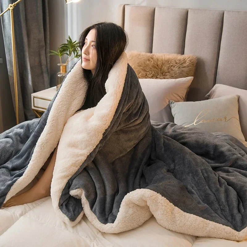 Kuscheldecke aus Wolle für warme Wintertage – Wendbarer Bettbezug (Queen-Size)