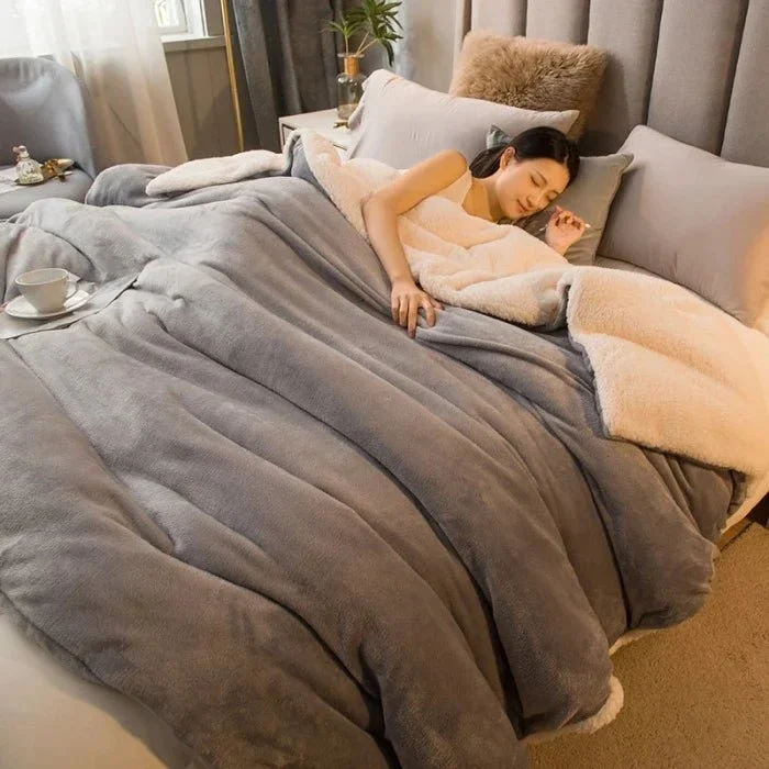 Kuscheldecke aus Wolle für warme Wintertage – Wendbarer Bettbezug (Queen-Size)