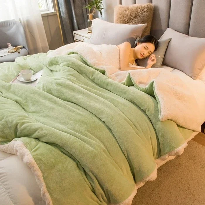 Kuscheldecke aus Wolle für warme Wintertage – Wendbarer Bettbezug (Queen-Size)