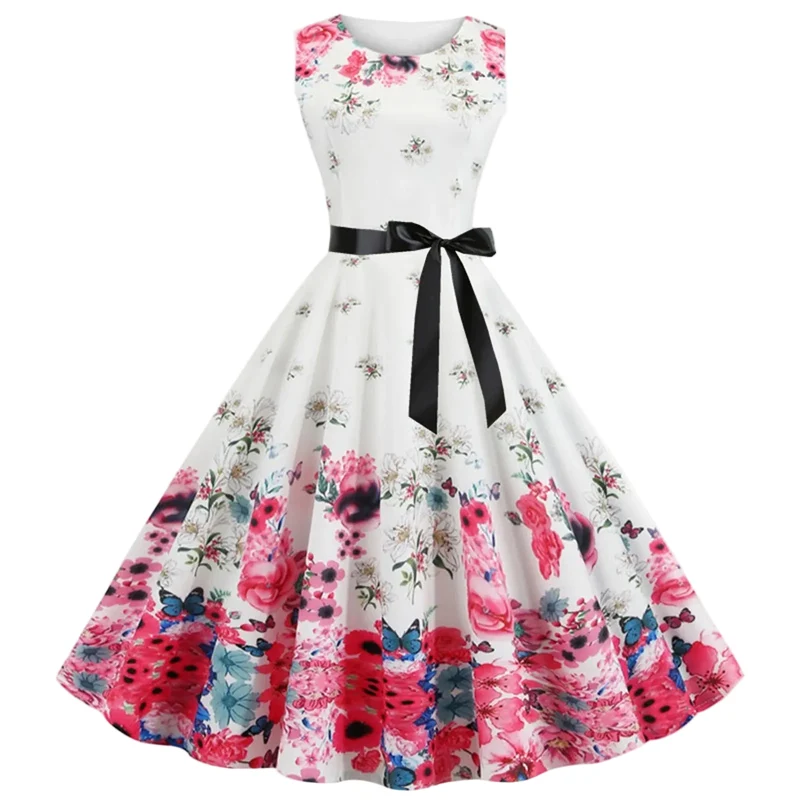 Vintage-Cocktailkleid mit Blumenmuster: Verleihen Sie Ihrem Stil zeitlose Eleganz.