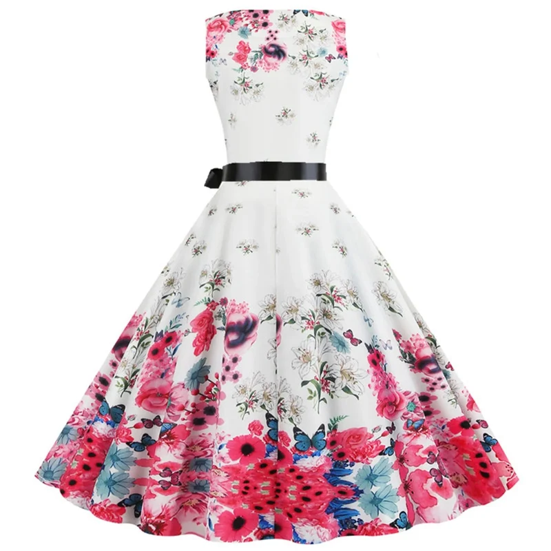 Vintage-Cocktailkleid mit Blumenmuster: Verleihen Sie Ihrem Stil zeitlose Eleganz.