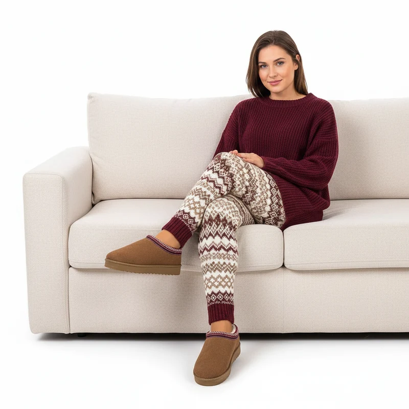 Gemütliche und schicke gewebte Schneestiefel für Damen für winterlichen Komfort