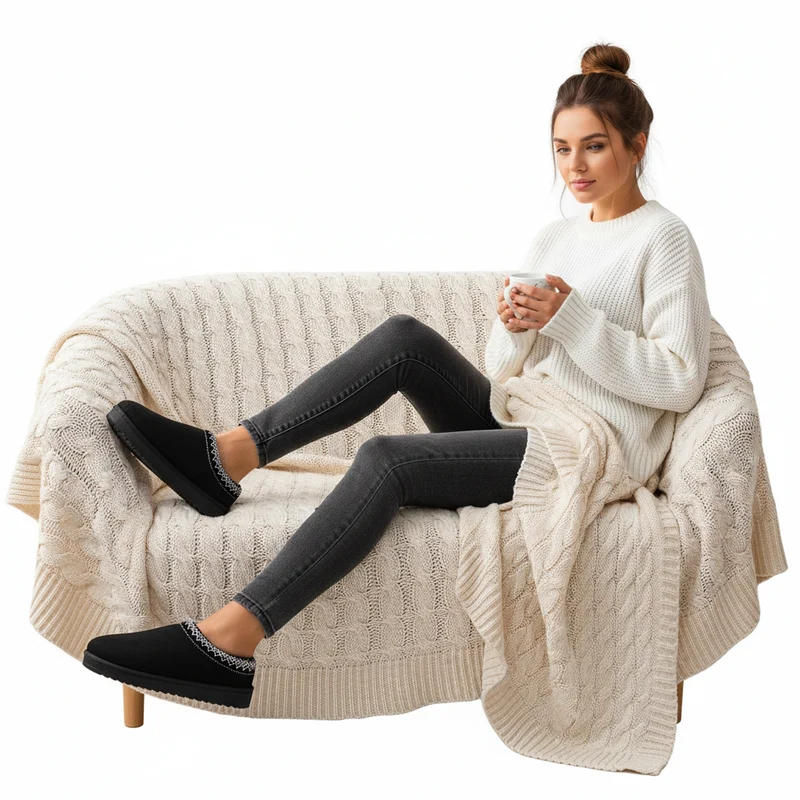 Gemütliche und schicke gewebte Schneestiefel für Damen für winterlichen Komfort