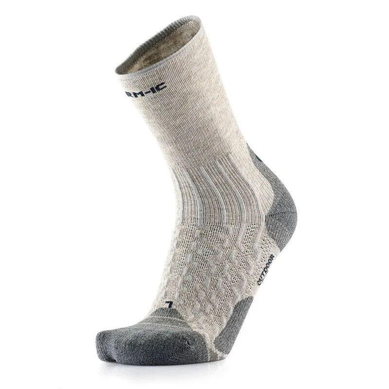 Hiking Socks - Outdoor Light Linen Crew Light Grey/Charcoal