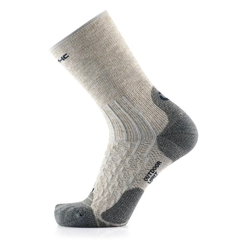 Hiking Socks - Outdoor Light Linen Crew Light Grey/Charcoal