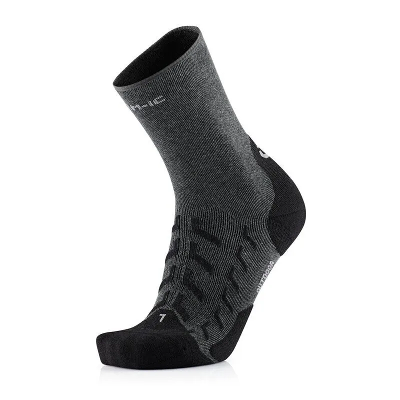 Hiking Socks - Outdoor Comfort Crew Charcoal/Black