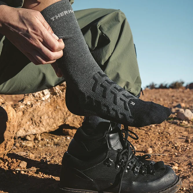Hiking Socks - Outdoor Comfort Crew Charcoal/Black