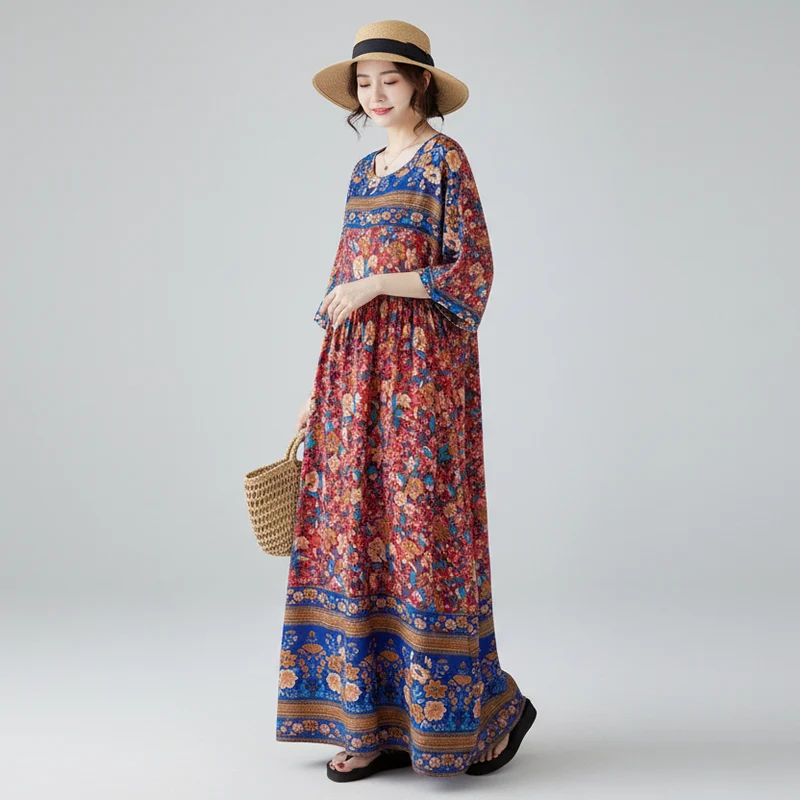 Vielseitiges langes Boho-Kleid in großen Größen – Mühelose Eleganz für jeden Anlass