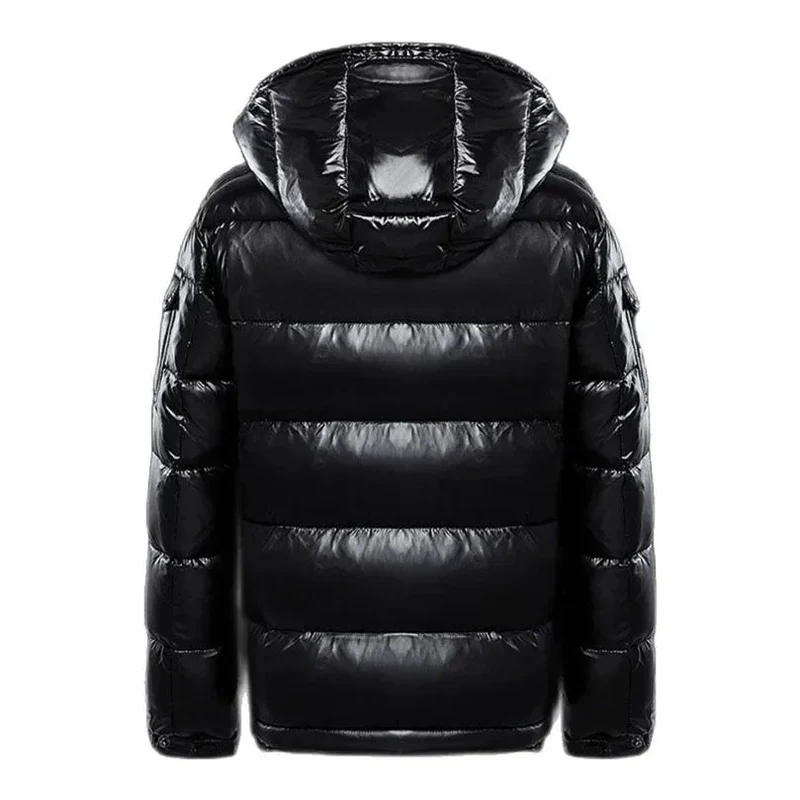 Herren Winterparka mit abnehmbarer Mütze, Kapuzenmantel, weiße Daunenjacke, dicker, warmer Parka