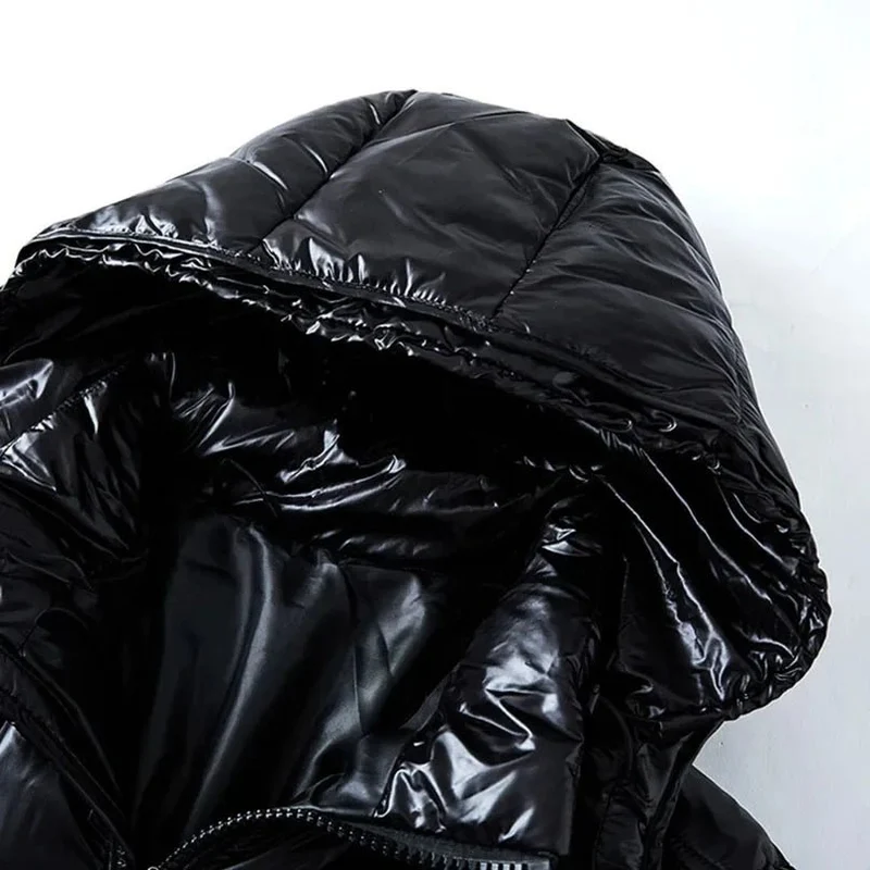 Herren Winterparka mit abnehmbarer Mütze, Kapuzenmantel, weiße Daunenjacke, dicker, warmer Parka