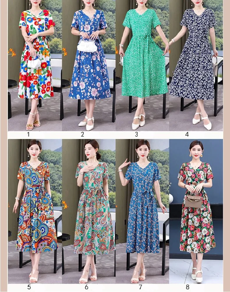 Mühelos schicke Vintage-Sommerkleider mit V-Ausschnitt für Damen
