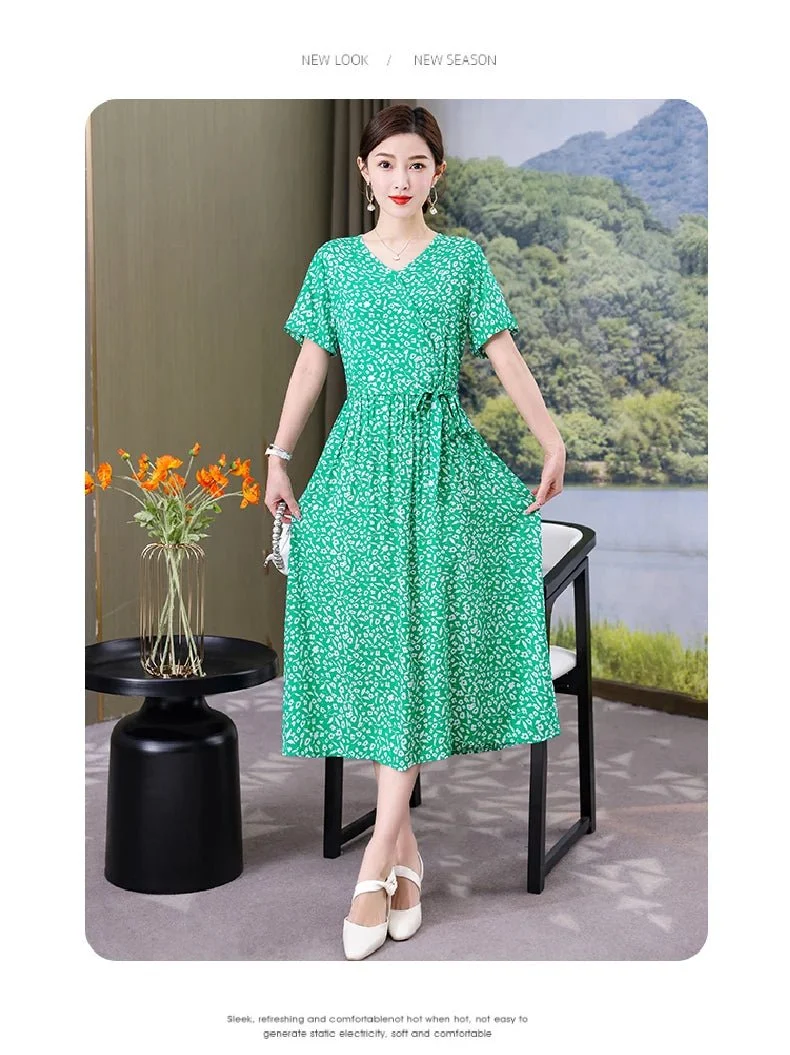 Mühelos schicke Vintage-Sommerkleider mit V-Ausschnitt für Damen