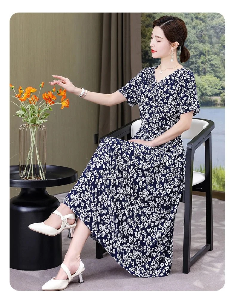 Mühelos schicke Vintage-Sommerkleider mit V-Ausschnitt für Damen