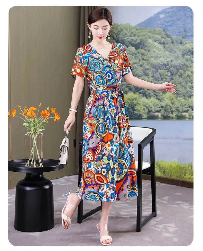 Mühelos schicke Vintage-Sommerkleider mit V-Ausschnitt für Damen