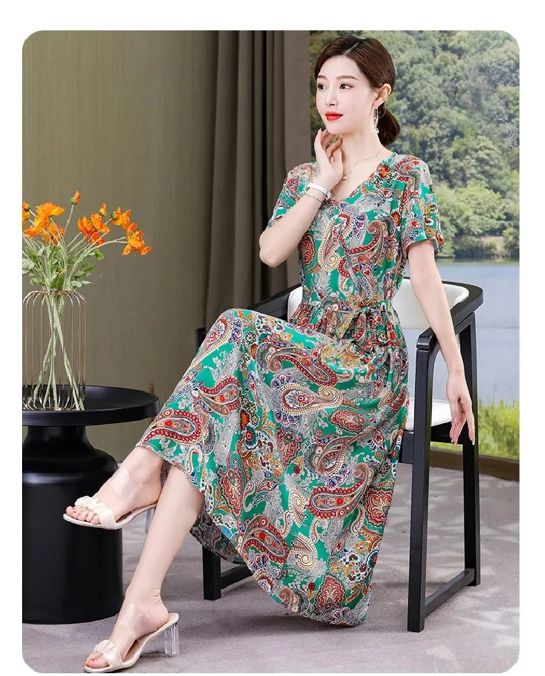 Mühelos schicke Vintage-Sommerkleider mit V-Ausschnitt für Damen