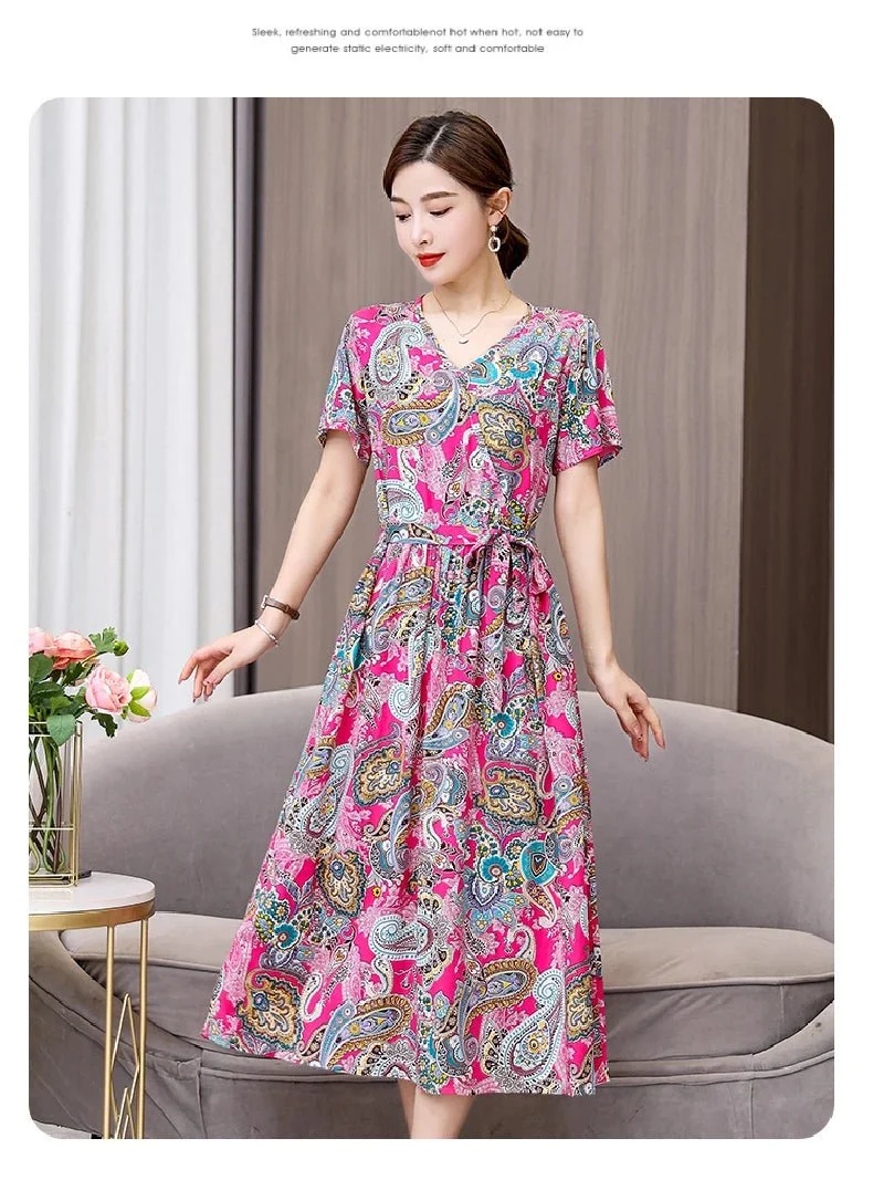 Mühelos schicke Vintage-Sommerkleider mit V-Ausschnitt für Damen