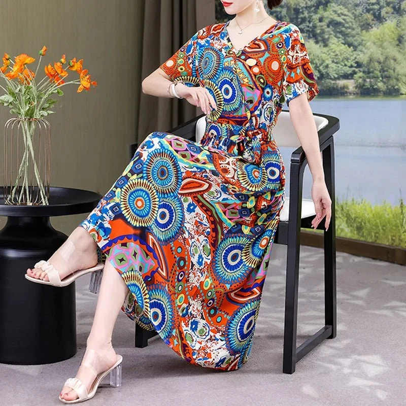 Mühelos schicke Vintage-Sommerkleider mit V-Ausschnitt für Damen