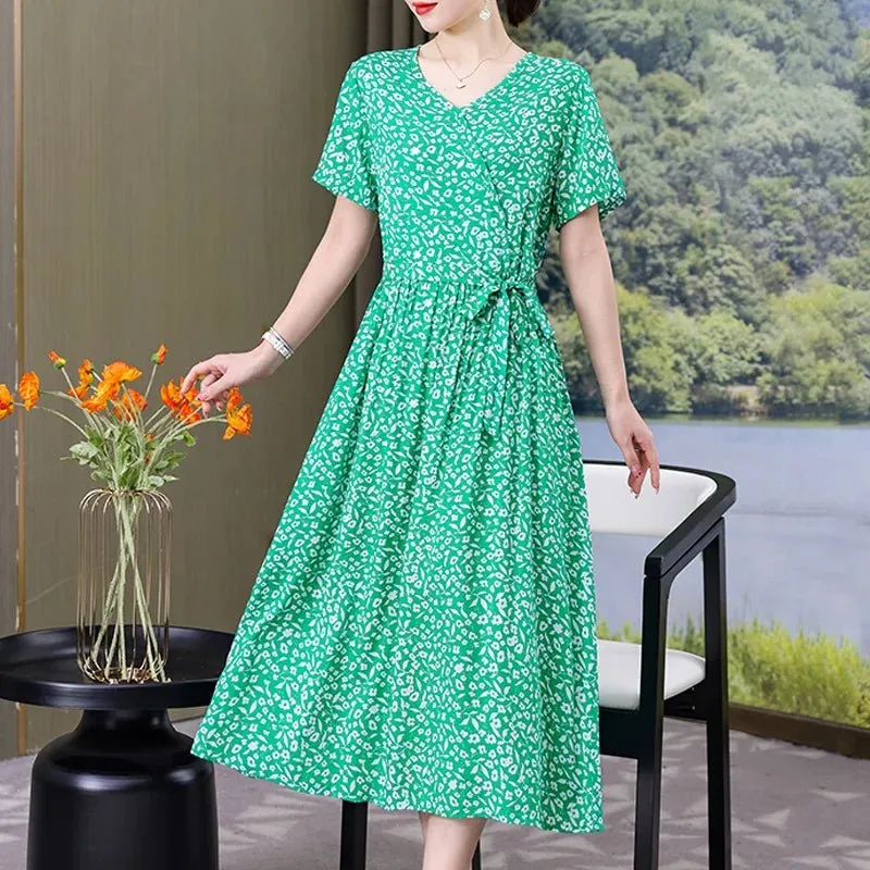 Mühelos schicke Vintage-Sommerkleider mit V-Ausschnitt für Damen
