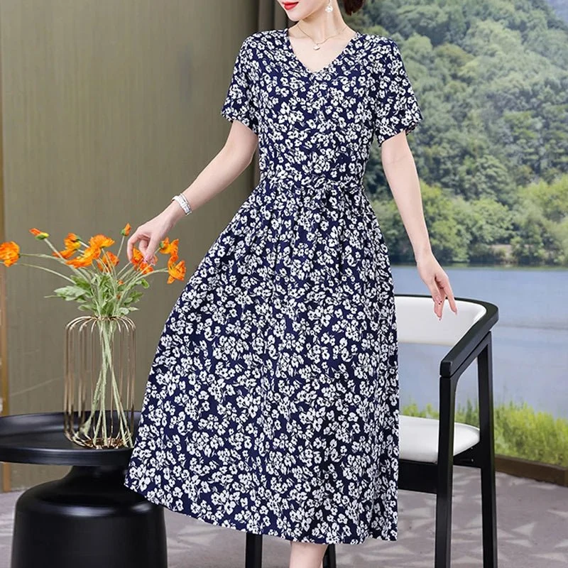 Mühelos schicke Vintage-Sommerkleider mit V-Ausschnitt für Damen