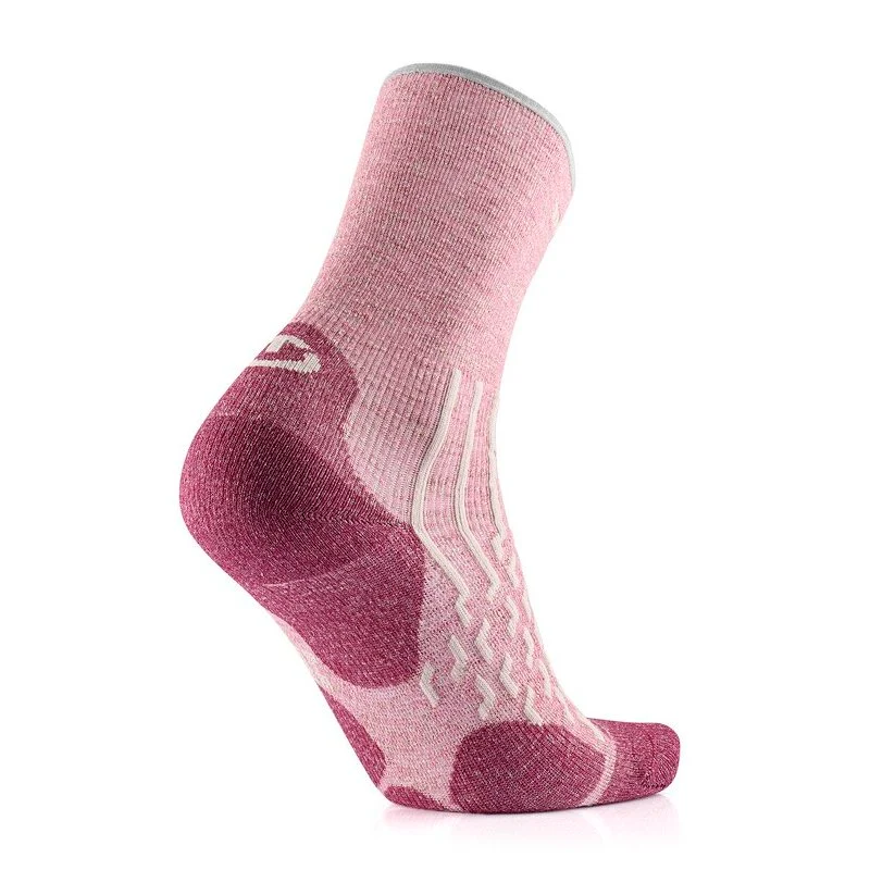 Hiking Socks - Outdoor Light Linen women crew Pastel Pink/Strawberry