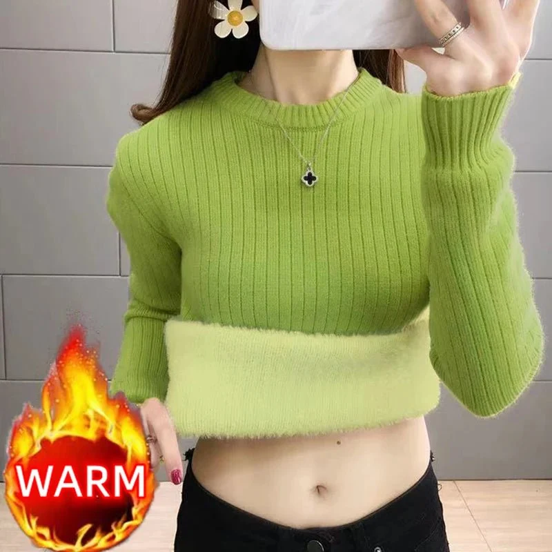 Eleganter Samt-Rollkragenpullover für Damen – Warmes Winteroberteil