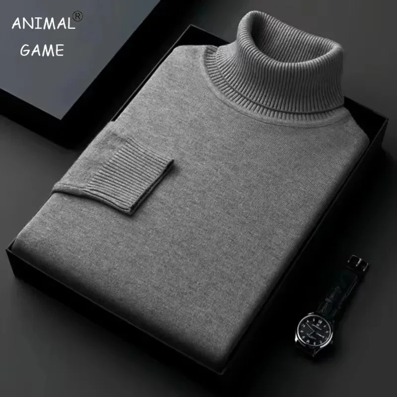 Herren-Rollkragenpullover – Leichter, einfarbiger Strickpullover