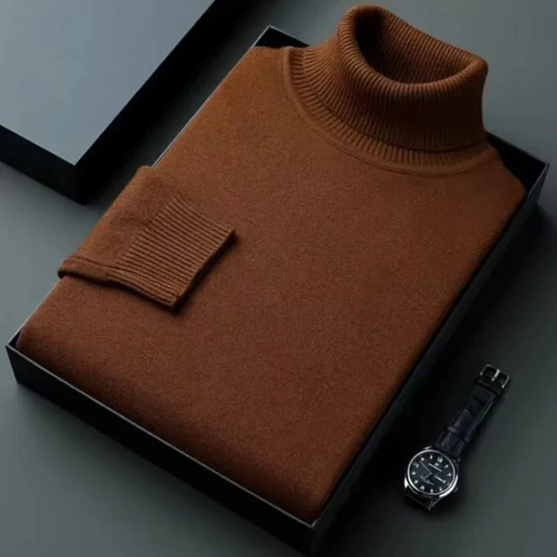 Herren-Rollkragenpullover – Leichter, einfarbiger Strickpullover
