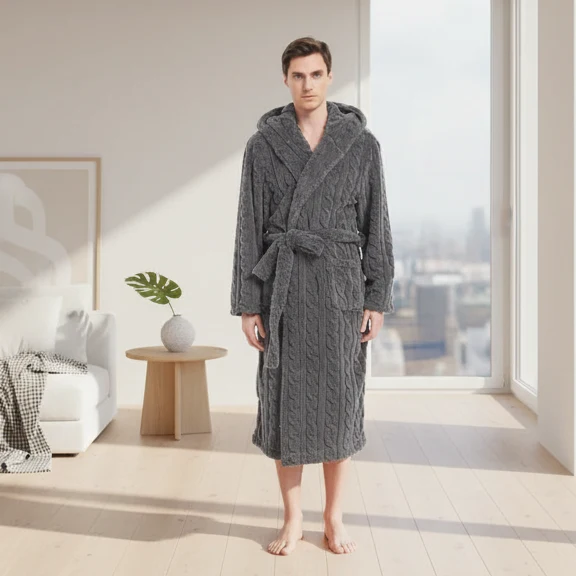 Gemütlicher Kapuzenbademantel für Paare – perfekt für Herbst und Winter