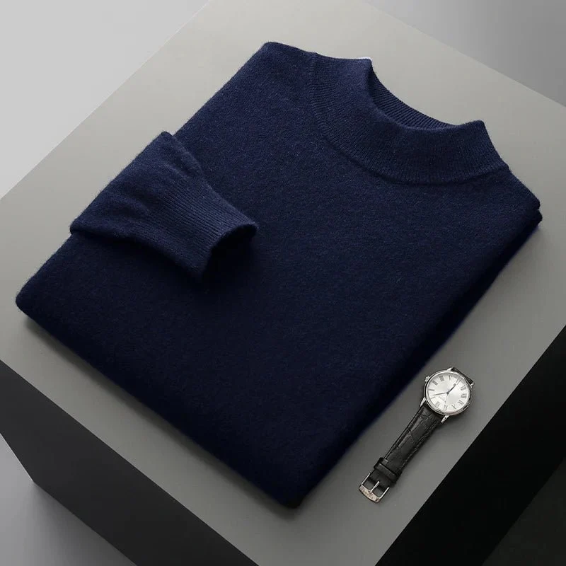 Herren-Rollkragenpullover aus Merinowolle – Weicher, warmer Strickpullover