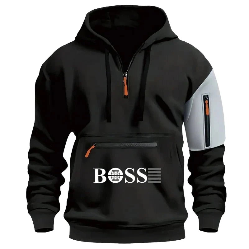 Herren-Wintersport-Hoodiejacke mit individuellem Logo – Sweatshirt mit Reißverschluss