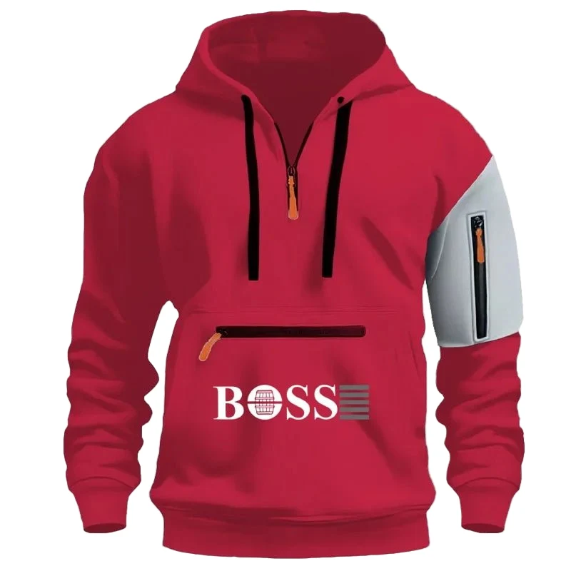 Herren-Wintersport-Hoodiejacke mit individuellem Logo – Sweatshirt mit Reißverschluss
