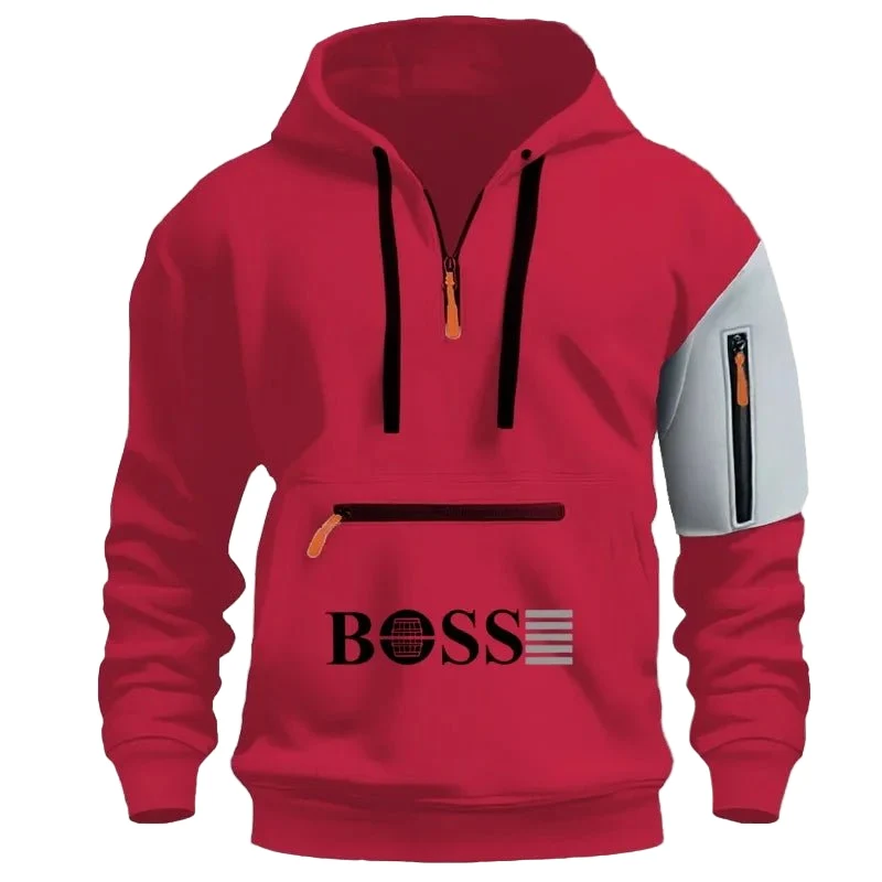 Herren-Wintersport-Hoodiejacke mit individuellem Logo – Sweatshirt mit Reißverschluss