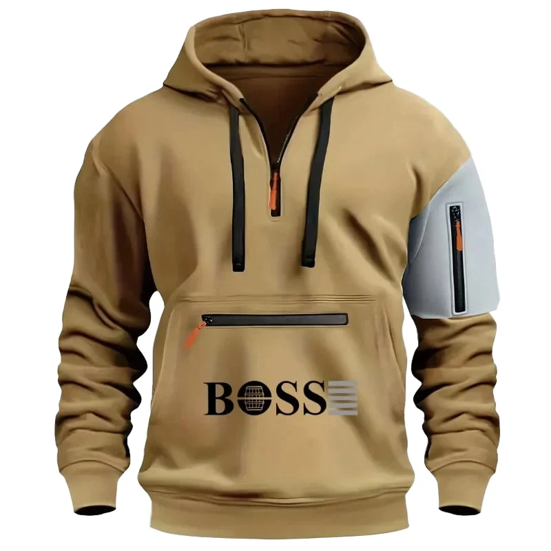 Herren-Wintersport-Hoodiejacke mit individuellem Logo – Sweatshirt mit Reißverschluss