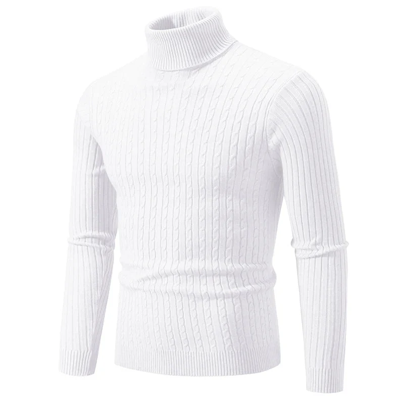 Herren-Rollkragenpullover – Unifarbener Pullover für winterlichen Outdoor-Komfort