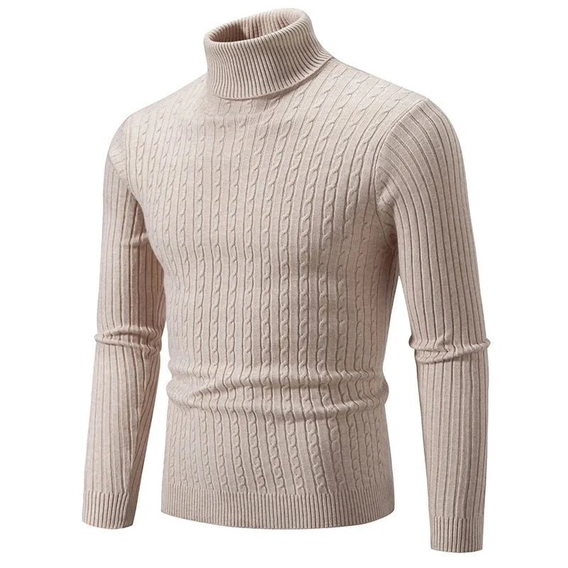 Herren-Rollkragenpullover – Unifarbener Pullover für winterlichen Outdoor-Komfort