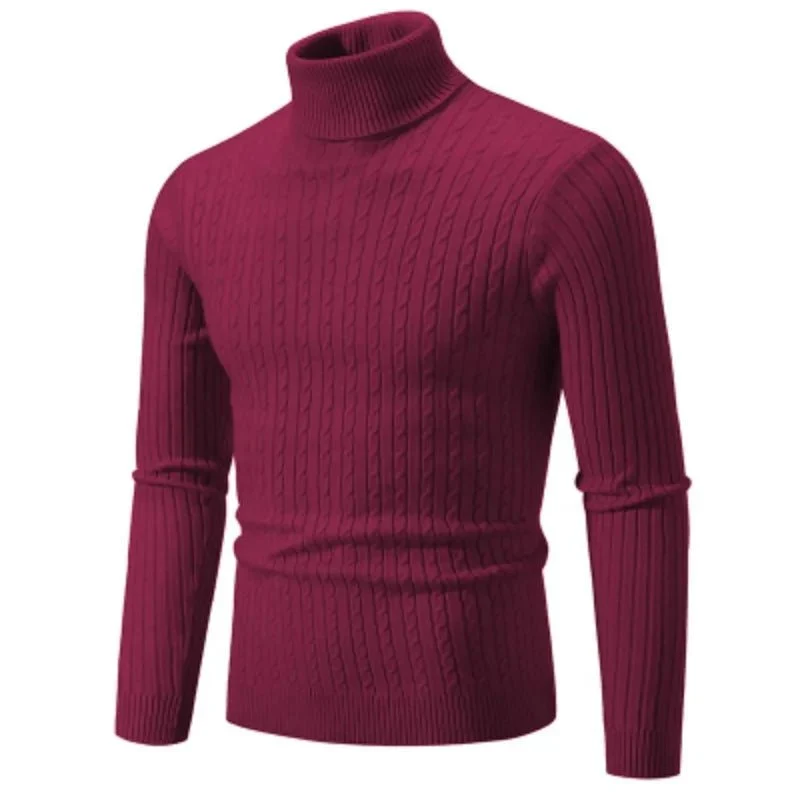Herren-Rollkragenpullover – Unifarbener Pullover für winterlichen Outdoor-Komfort