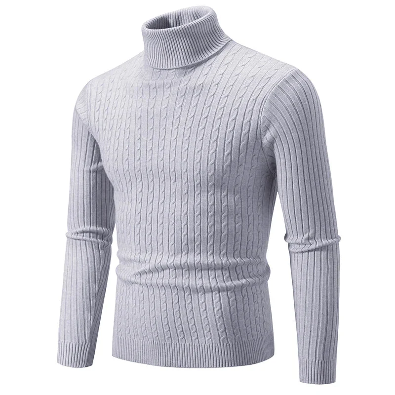 Herren-Rollkragenpullover – Unifarbener Pullover für winterlichen Outdoor-Komfort