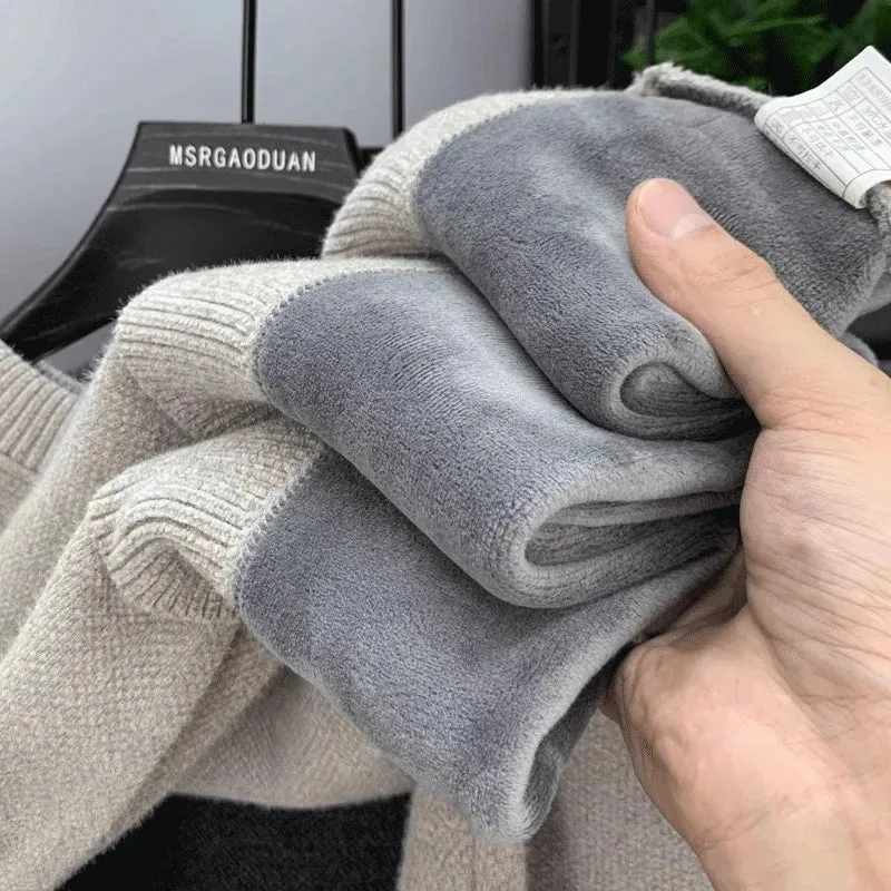 Herren-Strickpullover mit Fleecefutter – Gemütlicher Komfort für Herbst und Winter